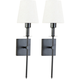 ValueLights Kincaid Black Easy Fit Rechargeable LED Wall Light 2 Pack
