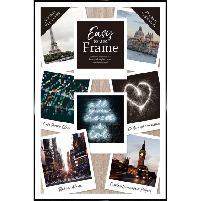 Black Easy To Use 36 x 24 inch Photo Frame - image 1