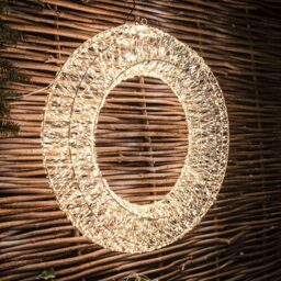 The Christmas Centre 10000 Warm White Micro LED Gold Light-Up Wreath 2.9ft - thumbnail 4