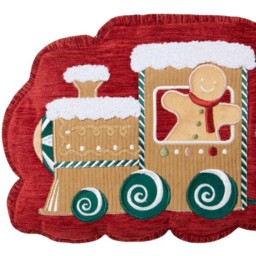 Red Gingerbread Train Cushion - thumbnail 3