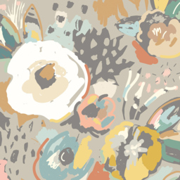 Origin Murals Abstract Floral Grey Wall Mural - thumbnail 2