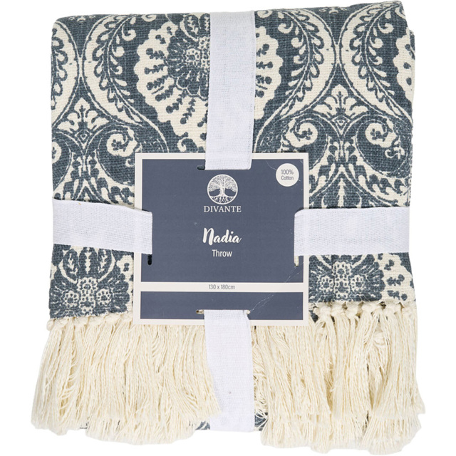 Nadia Printed Throw Blue - image 1