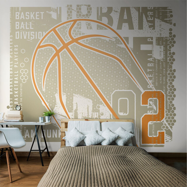 Origin Murals Modern Basketball Grey Wall Mural - image 1