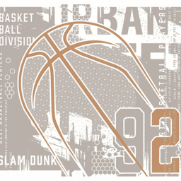 Origin Murals Modern Basketball Grey Wall Mural - thumbnail 2