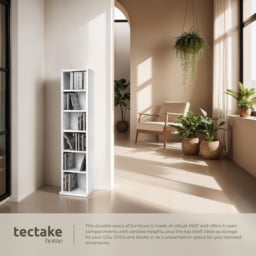 tectake Juliane White 6 Shelf CD Shelf - thumbnail 4