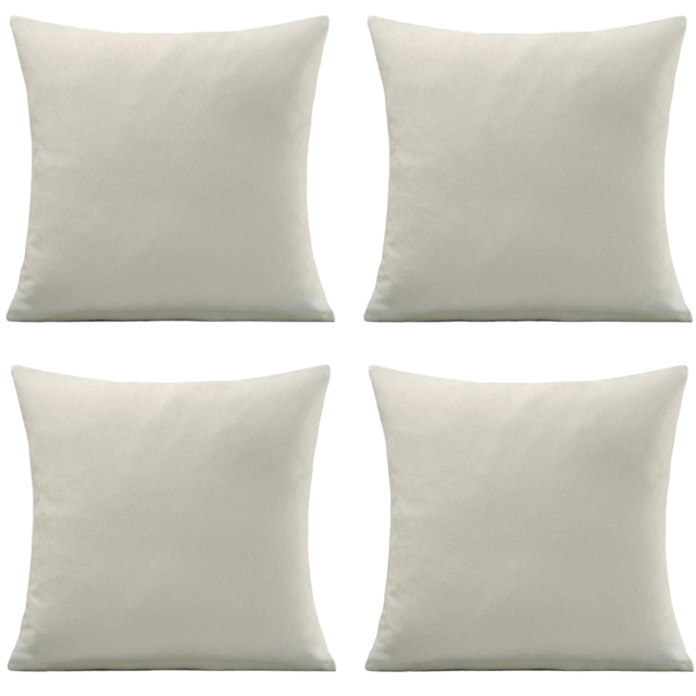 Alan Symonds Plain Velvet Chenille Cream Cushion with Polyester Filled Pad 45 x 45cm 4 Pack