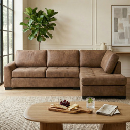 Mayfair Large Corner Sofa Brown Right-hand - thumbnail 1