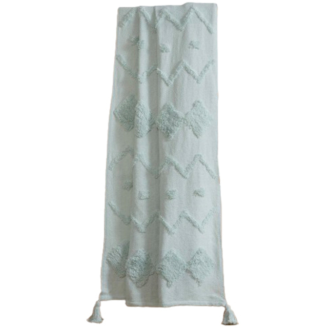 Rapport Home Juniper Blush Tufted Cotton Blanket Throw 70 x 90cm - image 1