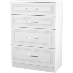 Crowndale Dorset 4 Drawer Signature White Deep Chest of Drawers Ready Assembled - thumbnail 4