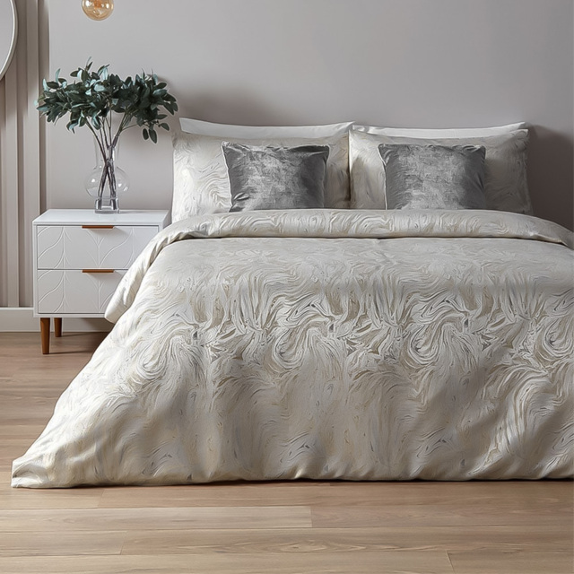 Paoletti King Size Oyster Marble Jacquard Duvet Set - image 1