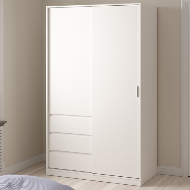 Furniture To Go Naia Double Door 3 Drawer White Wardrobe - image 1