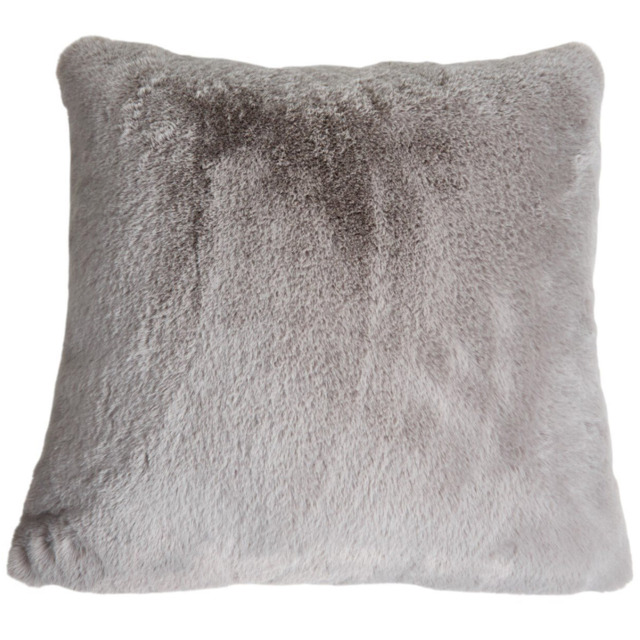 Grey Large Rabbit Faux Fur Cushion 55 x 55cm - image 1