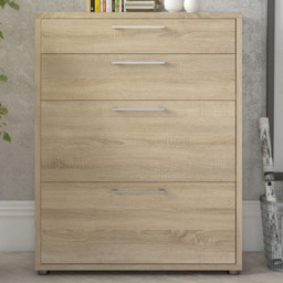 Florence 4 Drawer Oak Office Storage - thumbnail 1