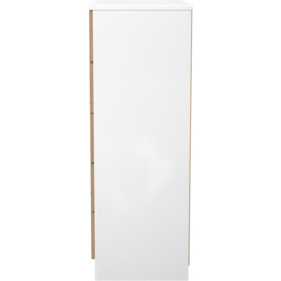 Crowndale Java Slatt Effect and White 5 Drawer Chest of Drawers - thumbnail 3
