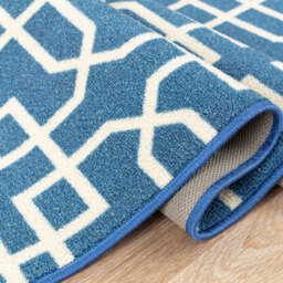 Smart Living Siam Blue and Cream Non-Slip Mat with Gel Backing 67 x 120cm - thumbnail 3