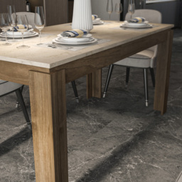Decorotika Manhattan 6 Seater Walnut Traverter Dining Table - thumbnail 4