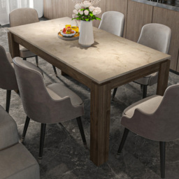Decorotika Manhattan 6 Seater Walnut Traverter Dining Table