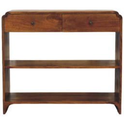 Artisan Furniture Ellington Brown 2 Drawer 2 Shelf Solid Wood Console Table - thumbnail 2