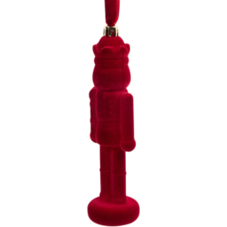 Pack of 4 Flocked Nutcracker Decorations Burgundy - thumbnail 4