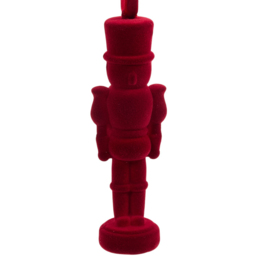 Pack of 4 Flocked Nutcracker Decorations Burgundy - thumbnail 2