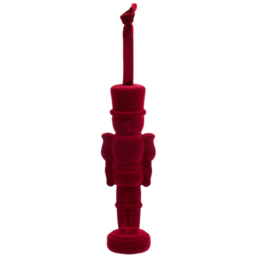 Pack of 4 Flocked Nutcracker Decorations Burgundy
