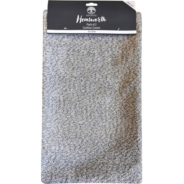 Pack of 2 Hemsworth Boucle Cushion Covers Silver - image 1