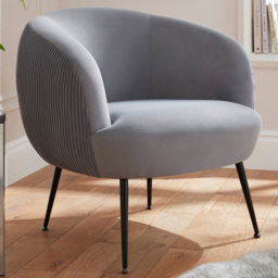 GFW Kamilah Grey Velvet Pleated Accent Chair
