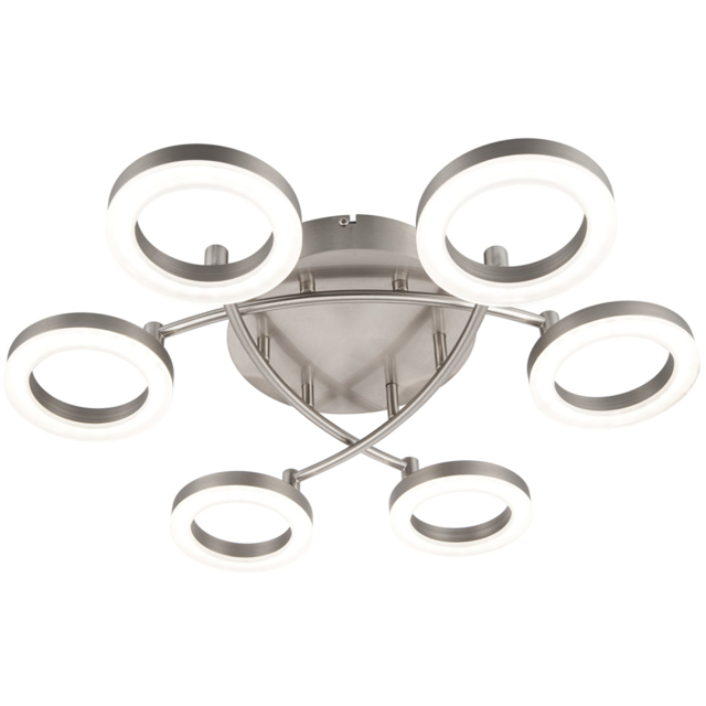 Cosylyte Juni Matt Nickel 6 Ring LED Flush Ceiling Light - image 1