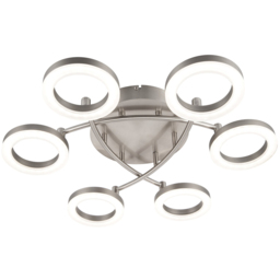 Cosylyte Juni Matt Nickel 6 Ring LED Flush Ceiling Light - thumbnail 1