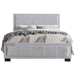 Hannover King Size Grey Velour Bed Frame - thumbnail 4