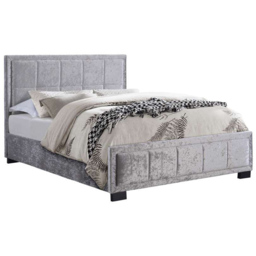 Hannover King Size Grey Velour Bed Frame - thumbnail 2
