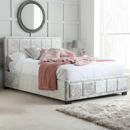 Hannover King Size Grey Velour Bed Frame - thumbnail 1