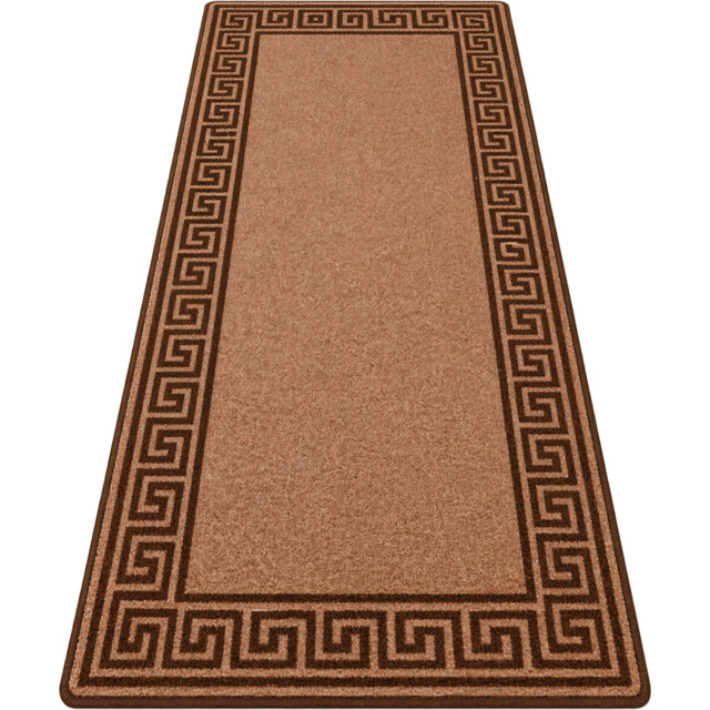 Smart Living Greekey Beige and Brown Gel Back Non-Slip Door Mat 67 x 220cm - image 1