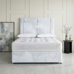 DS Living Kingsley White King Size Plush Divan Bed - thumbnail 3