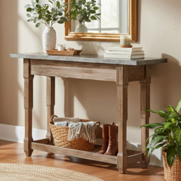 Premier Housewares Elementary Antique Wood Finish Console Table - thumbnail 3