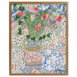 Laura Ashley Abstract Tulips Wooden Frame Wall Art 50 x 70cm - thumbnail 1
