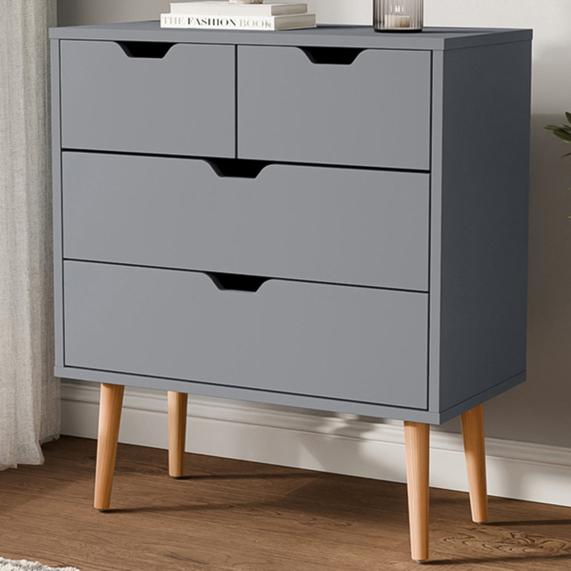 GFW Nyborg 4 Drawer Dark Grey Chest of Drawers - image 1