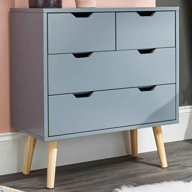 GFW Nyborg 4 Drawer Dark Grey Chest of Drawers - image 1