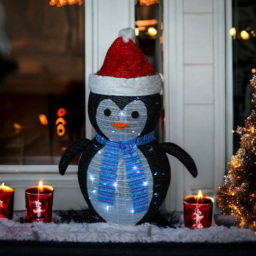 Xmas Haus Battery Operated 45 LED Collapsible Penguin Decoration 70cm - thumbnail 1