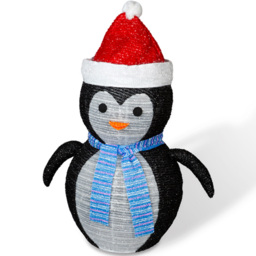 Xmas Haus Battery Operated 45 LED Collapsible Penguin Decoration 70cm - thumbnail 2