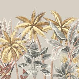 Origin Murals Tropical Palm Trees Grey Wall Mural - thumbnail 2