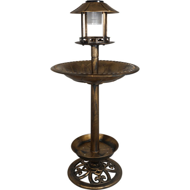 St Helens Bronze Solar Bird Bath and Feeder - image 1