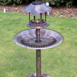 St Helens Bronze Solar Bird Bath and Feeder - thumbnail 2