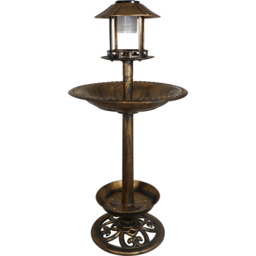 St Helens Bronze Solar Bird Bath and Feeder - thumbnail 1