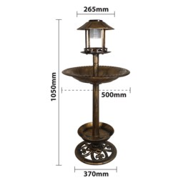 St Helens Bronze Solar Bird Bath and Feeder - thumbnail 3