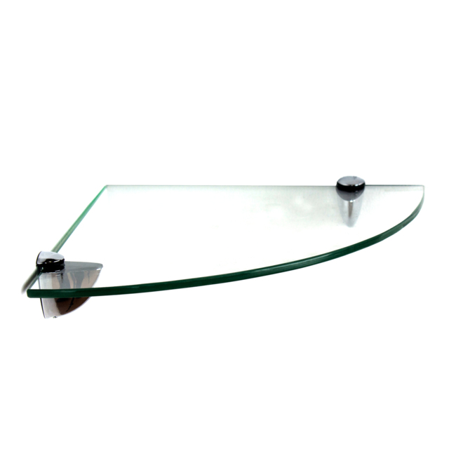 Clear Glass Corner Floating Shelf