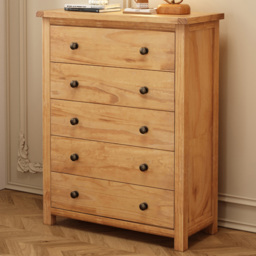 Cabinet Bits Lugo 5 Drawer Chest of Drawers with Brass Knob - thumbnail 1