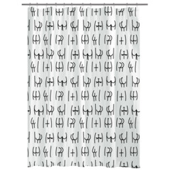 Clear and Black Shower Curtain 180 x 180cm