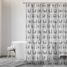 Clear and Black Shower Curtain 180 x 180cm - thumbnail 2