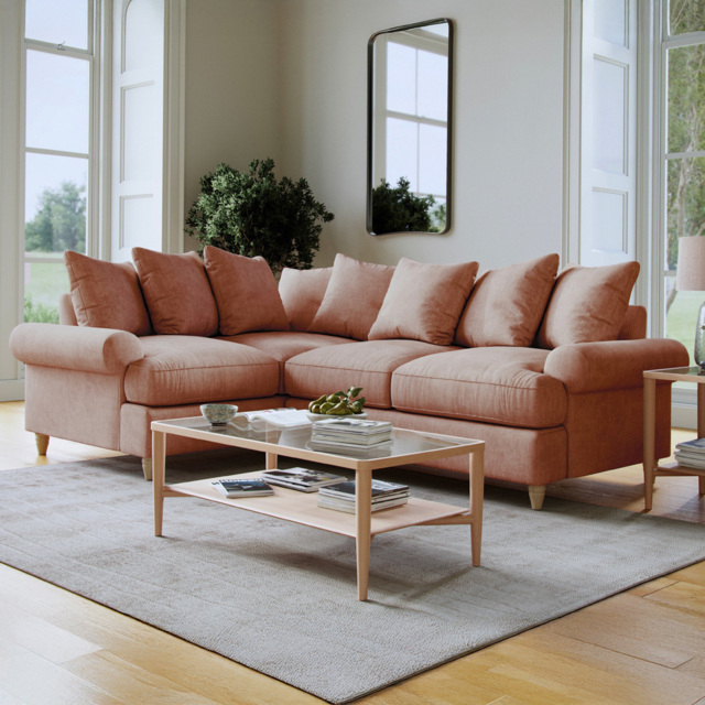 Clara Faro 11 Pink 3 Seater Right Hand Corner Agmamito Sofa - image 1